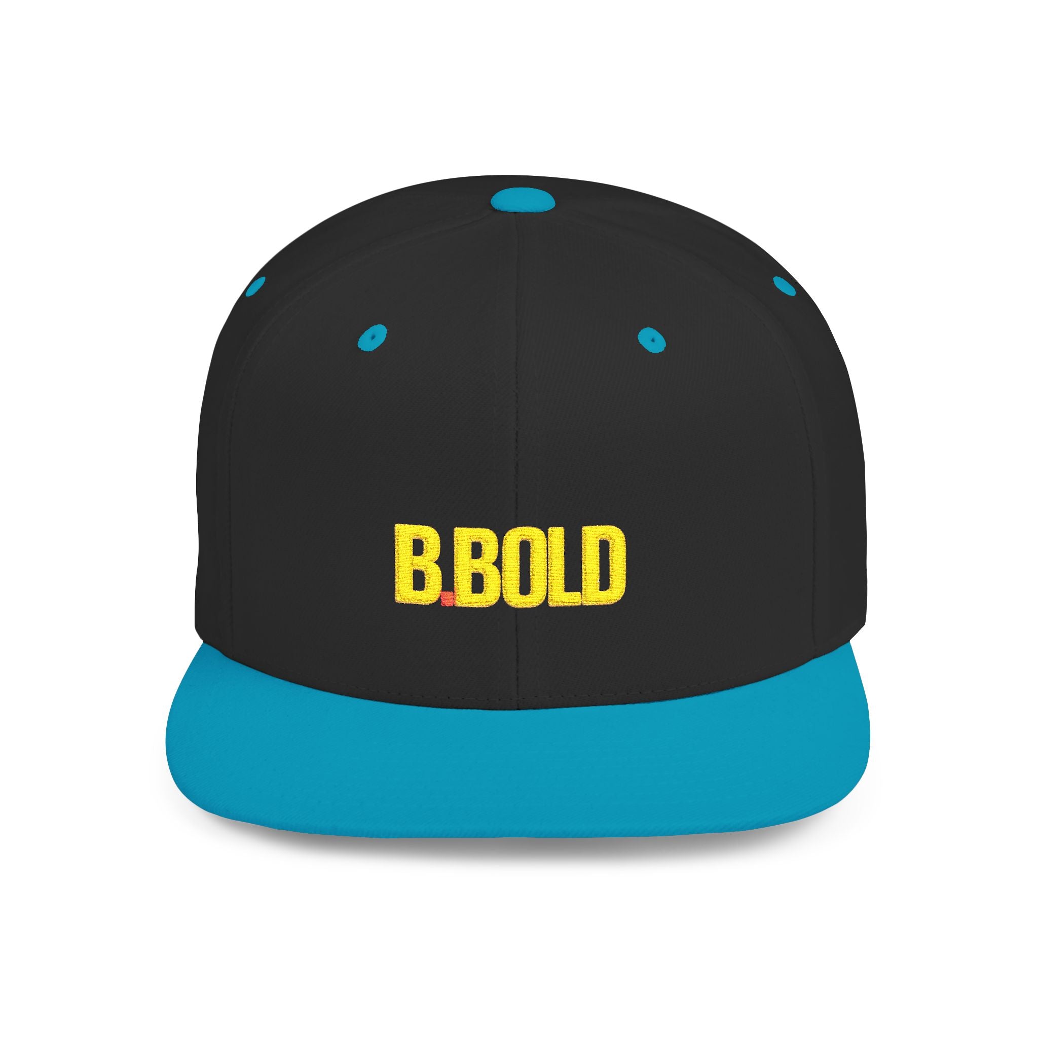 Be Bold Flat Bill Hat– Yellow Embroidered Adjustable Cap (Select Colors)