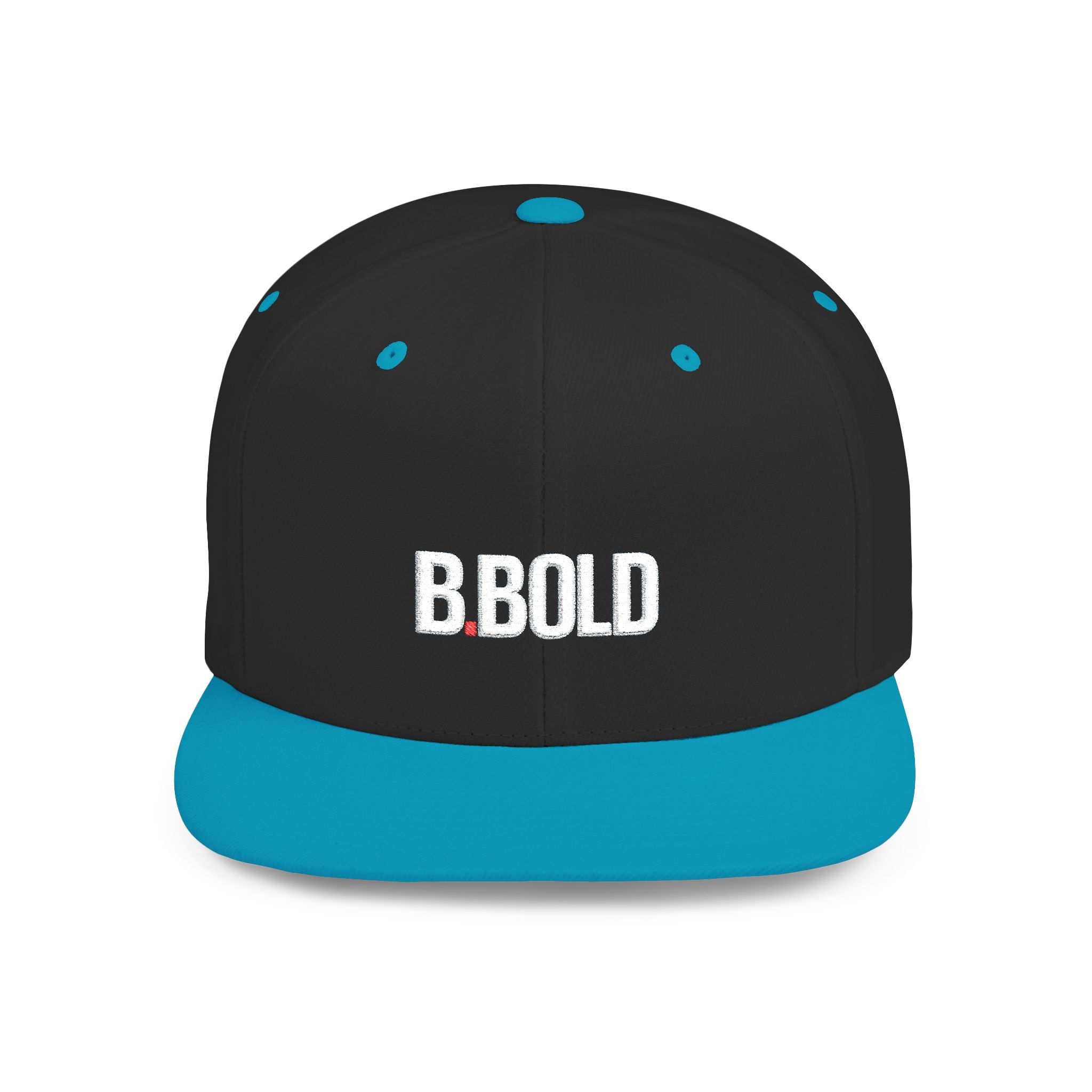 Be Bold Flat Bill Snapback Hat – White Embroidered Streetwear Cap (Select Colors)