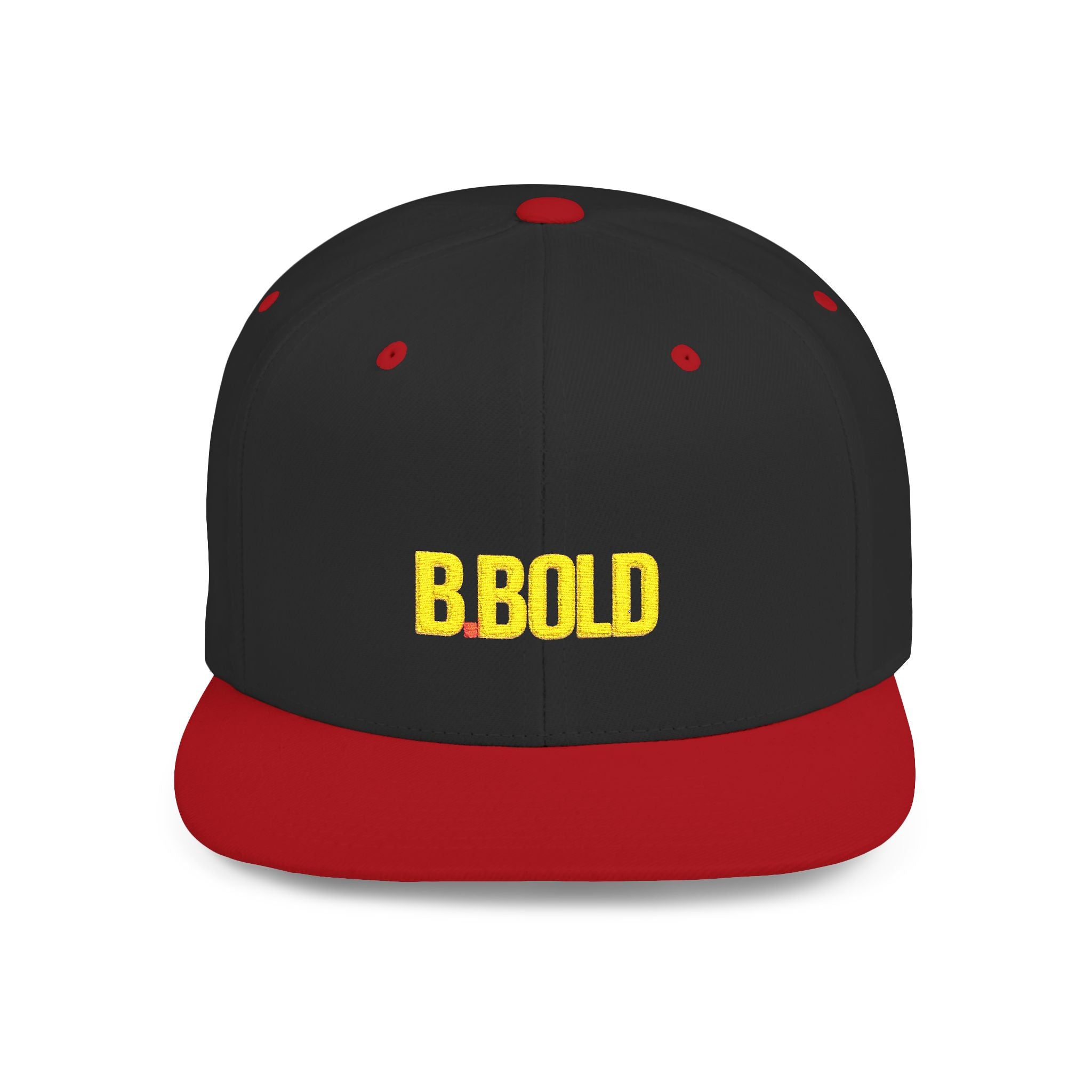 Be Bold Flat Bill Hat– Yellow Embroidered Adjustable Cap (Select Colors)