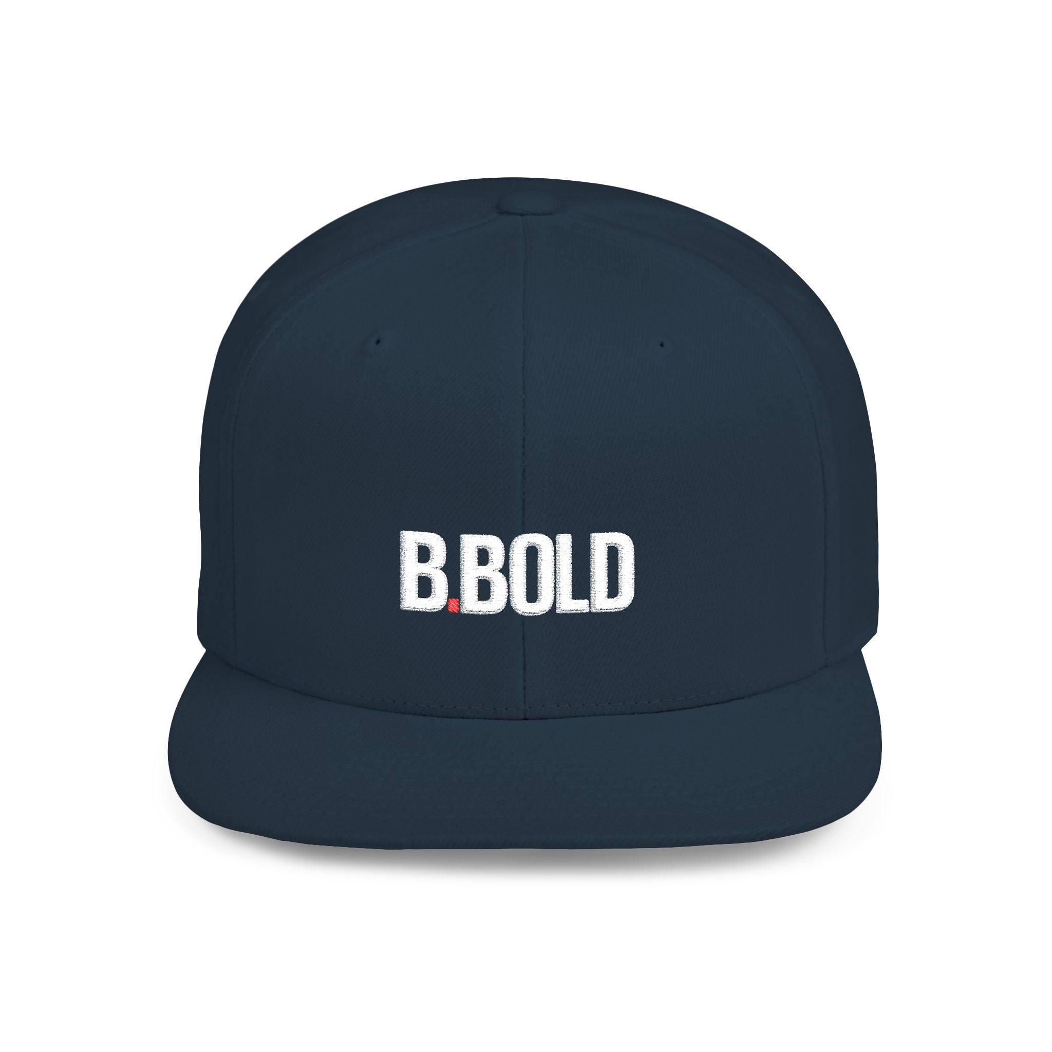 Be Bold Flat Bill Snapback Hat – White Embroidered Streetwear Cap (Select Colors)