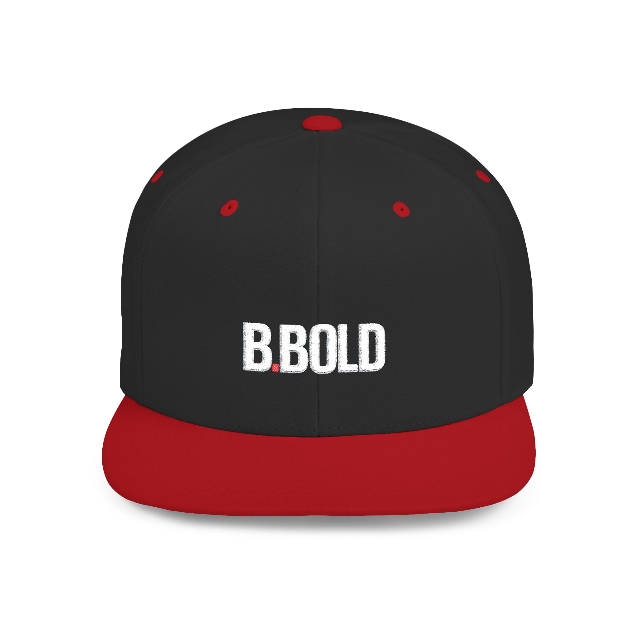 Be Bold Flat Bill Snapback Hat – White Embroidered Streetwear Cap (Select Colors)