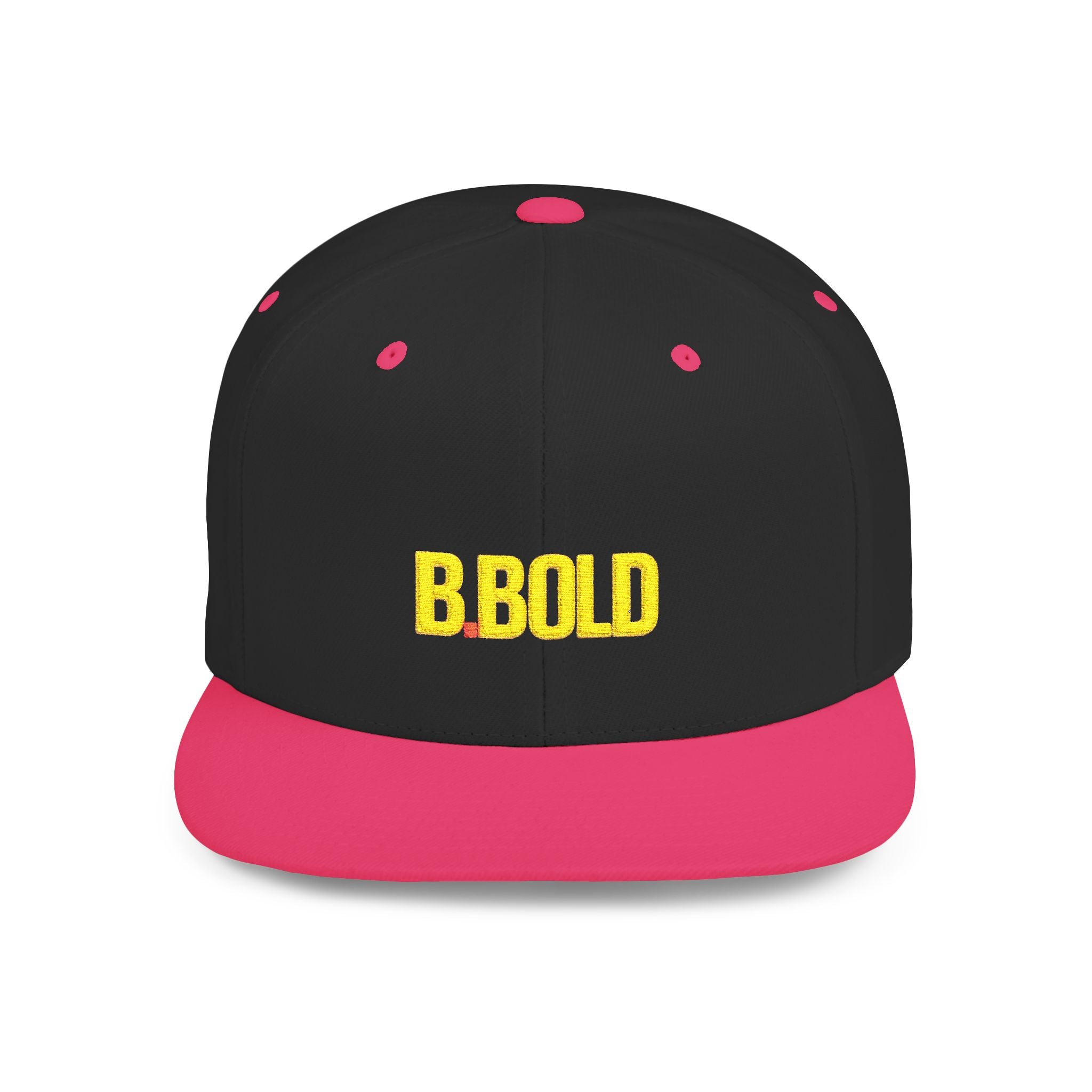 Be Bold Flat Bill Hat– Yellow Embroidered Adjustable Cap (Select Colors)
