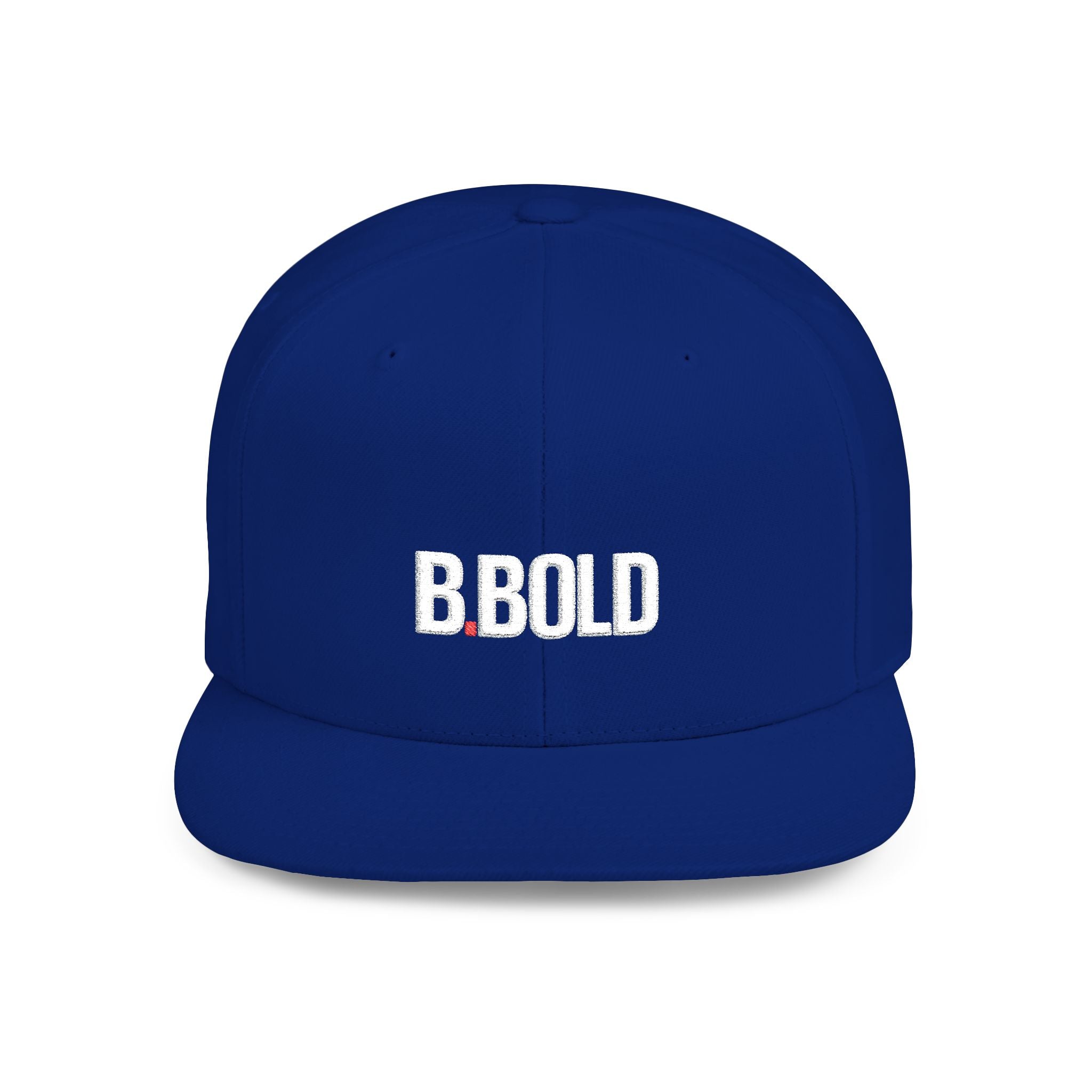 Be Bold Flat Bill Snapback Hat – White Embroidered Streetwear Cap (Select Colors)