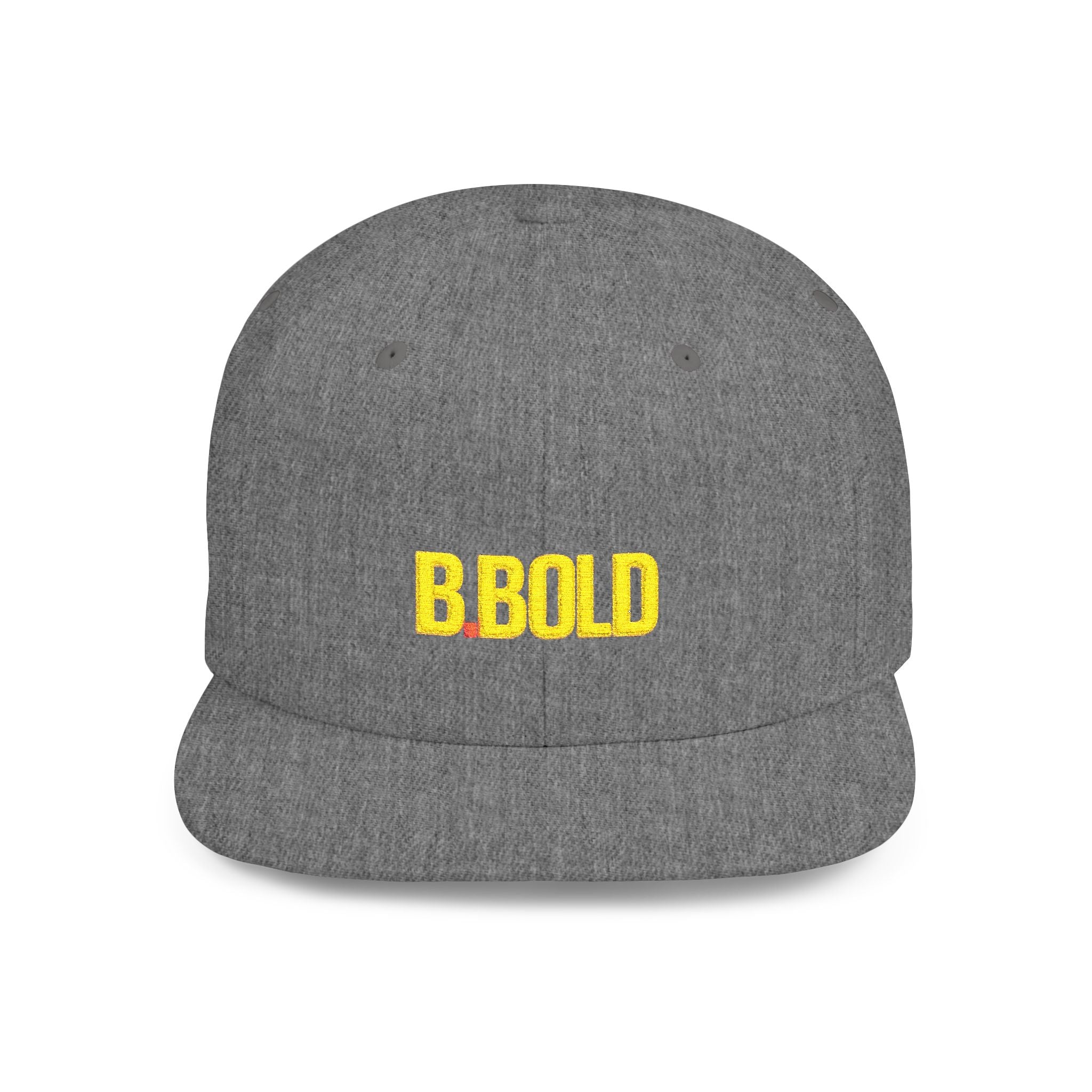 Be Bold Flat Bill Hat– Yellow Embroidered Adjustable Cap (Select Colors)
