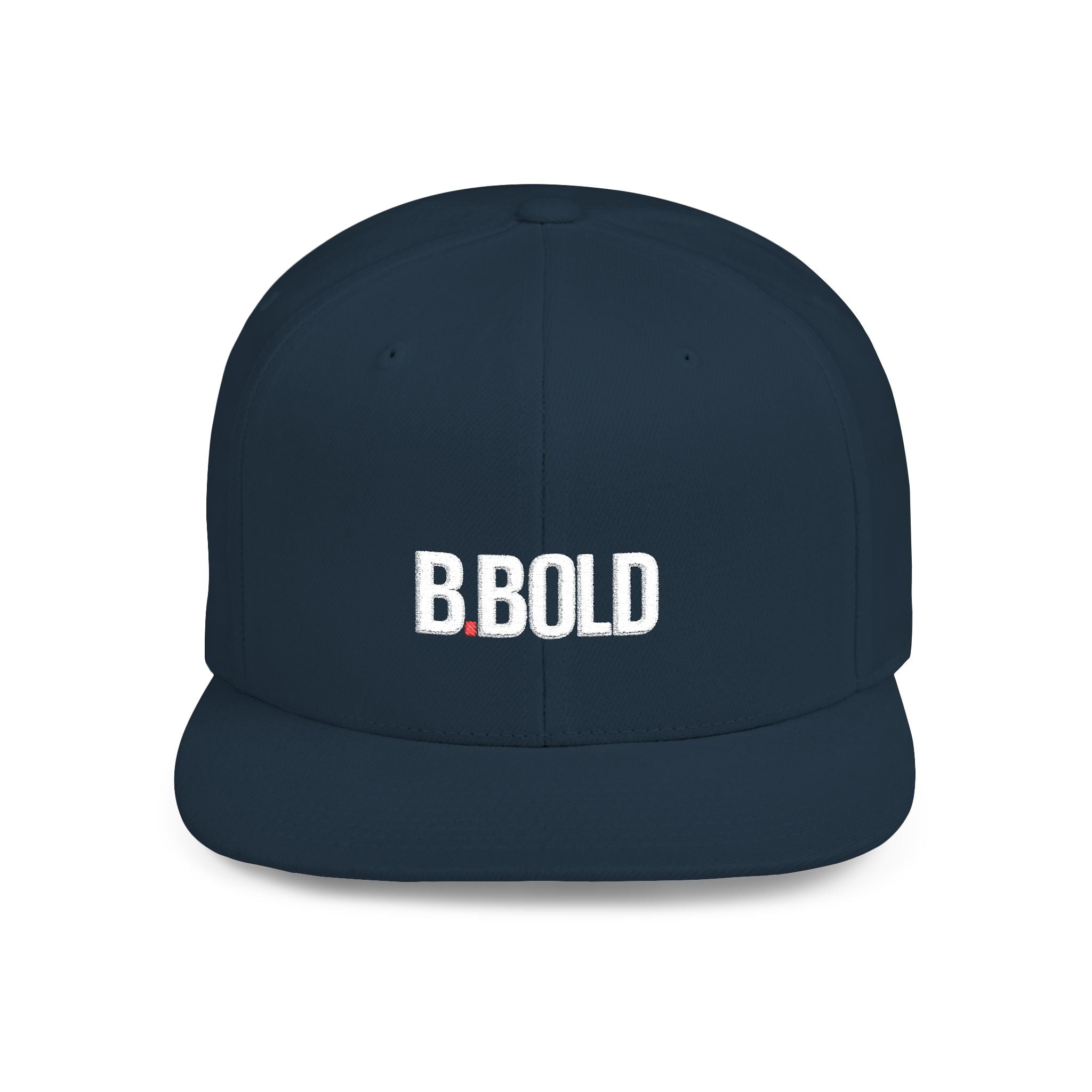 Be Bold Flat Bill Snapback Hat – White Embroidered Streetwear Cap (Select Colors)