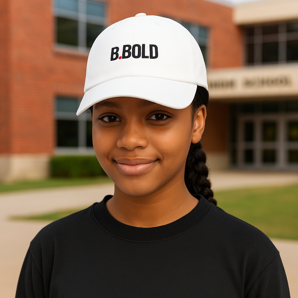 Be Bold Dad Hat – White Embroidered Adjustable Cap (Select Colors)