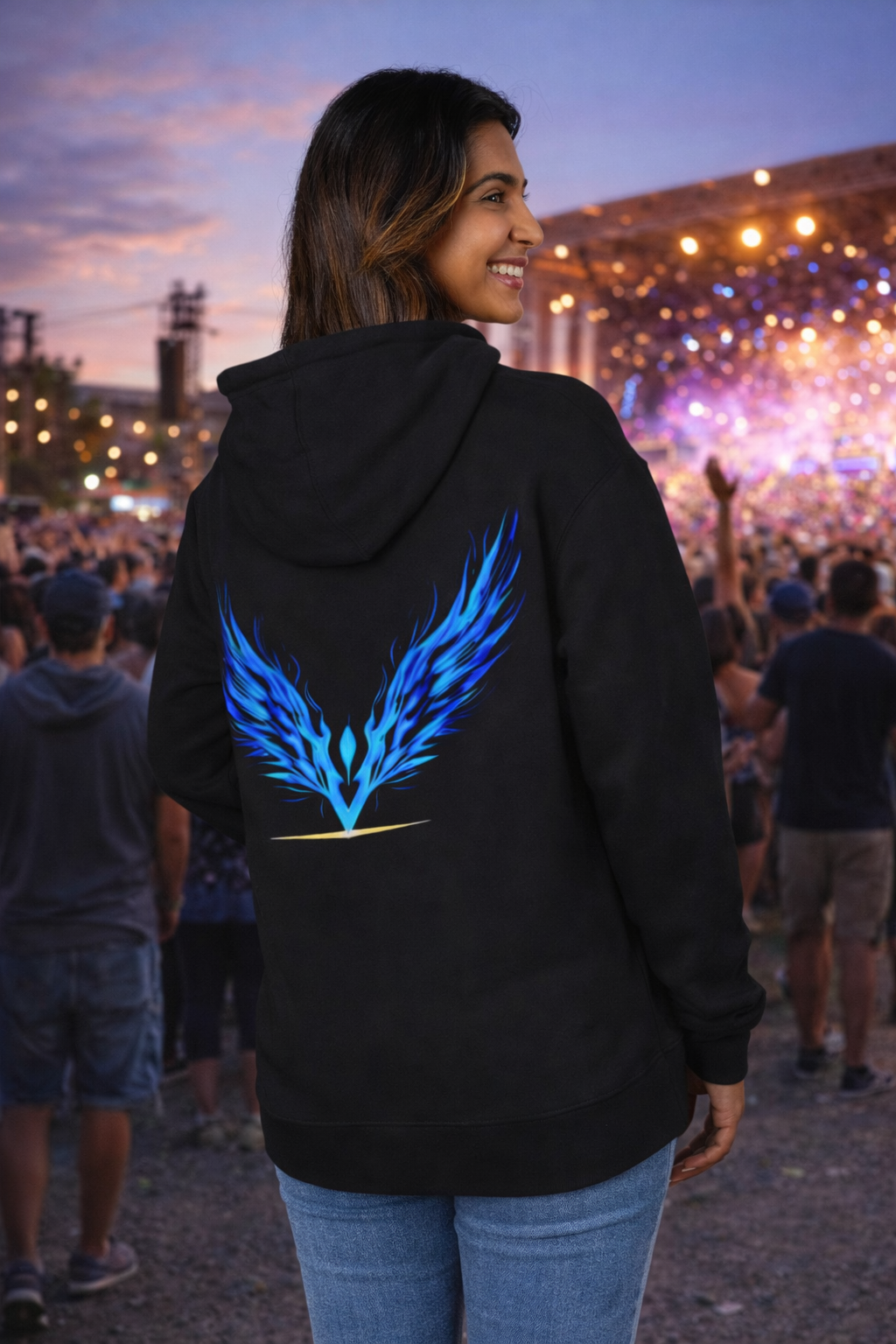 Sapphire Wing Emblem Hoodie | Unisex Streetwear  | Official Kimmie Swan Merch