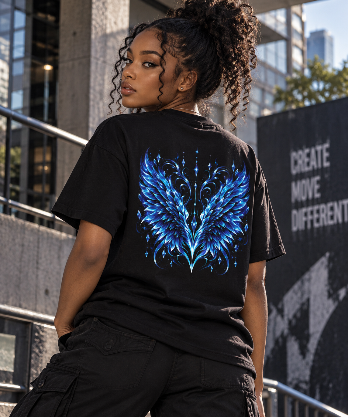 Sapphire Wing Emblem T-Shirt | Unisex Streetwear Tee | Official Kimmie Swan Merch
