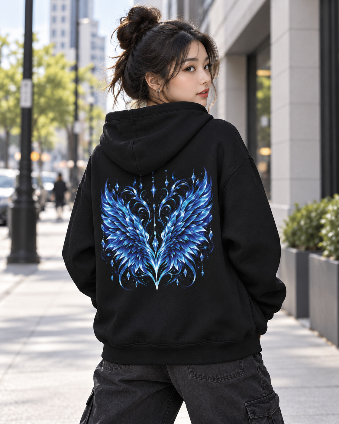 Sapphire Wing Emblem Hoodie | Alternative Rock Streetwear | Official Kimmie Swan Merch