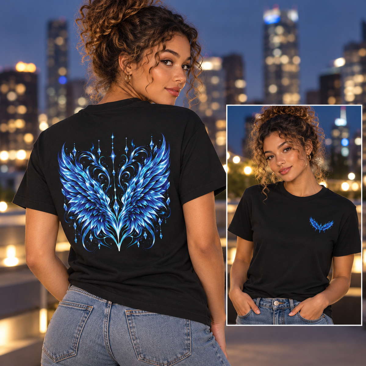 Sapphire Wing Emblem T-Shirt | Unisex Streetwear Tee | Official Kimmie Swan Merch