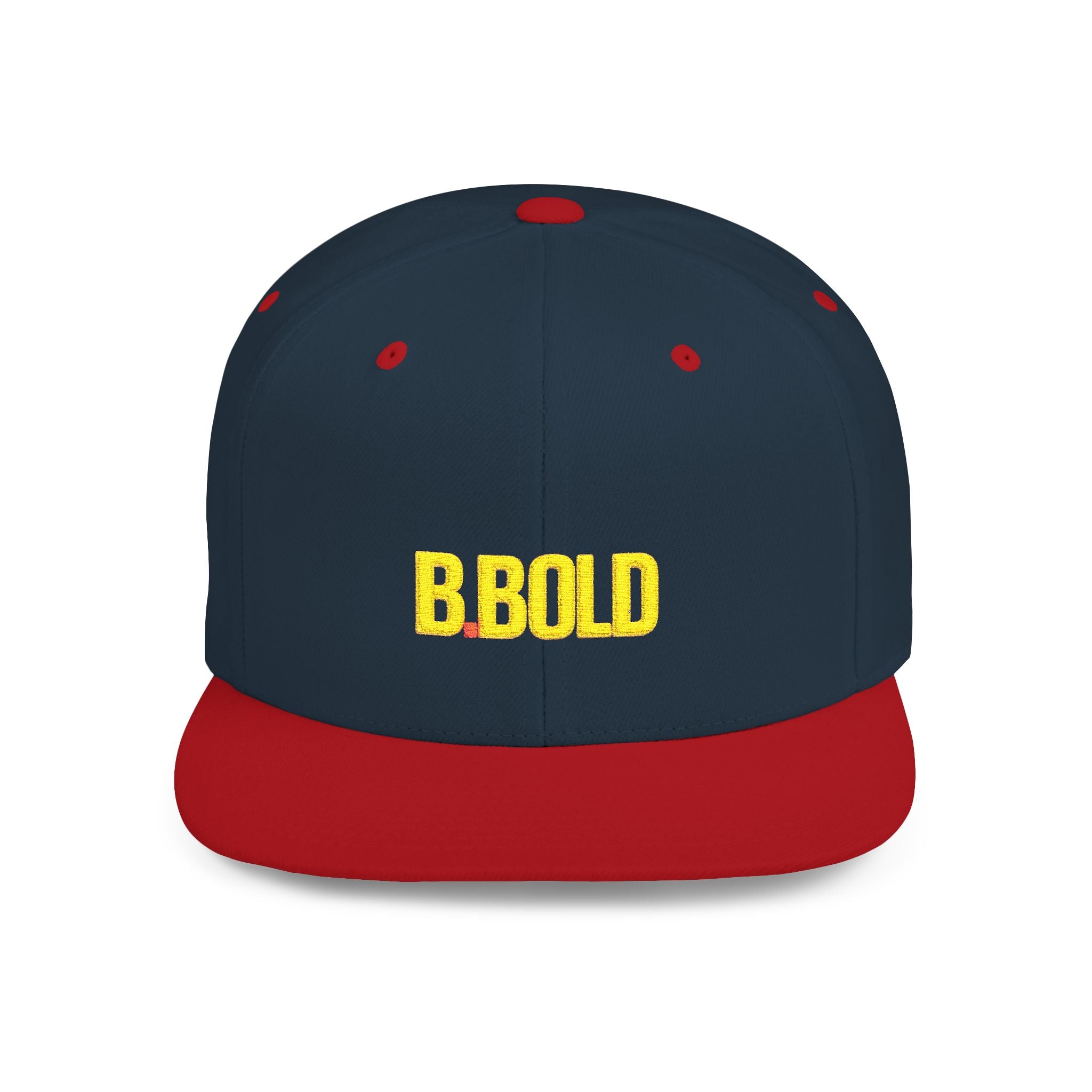 Be Bold Flat Bill Hat– Yellow Embroidered Adjustable Cap (Select Colors)