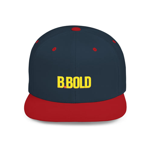 Be Bold Flat Bill Hat– Yellow Embroidered Adjustable Cap (Select Colors)