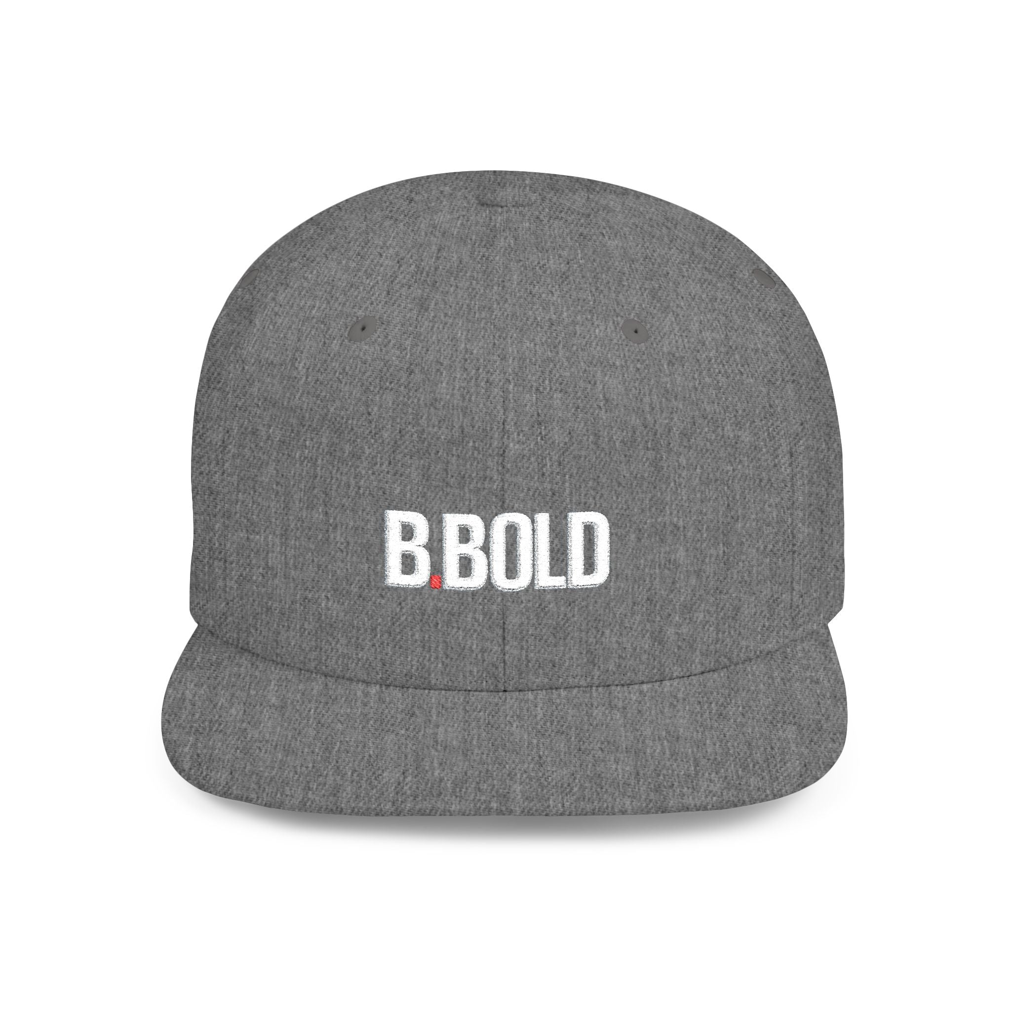 Be Bold Flat Bill Snapback Hat – White Embroidered Streetwear Cap (Select Colors)