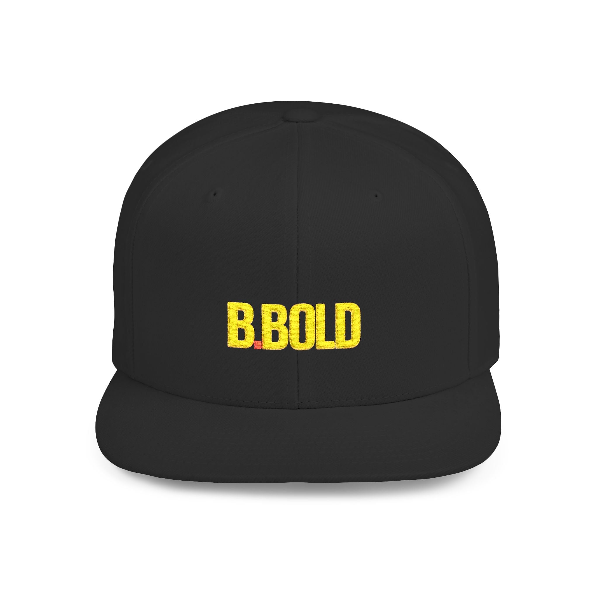 Be Bold Flat Bill Hat– Yellow Embroidered Adjustable Cap (Select Colors)