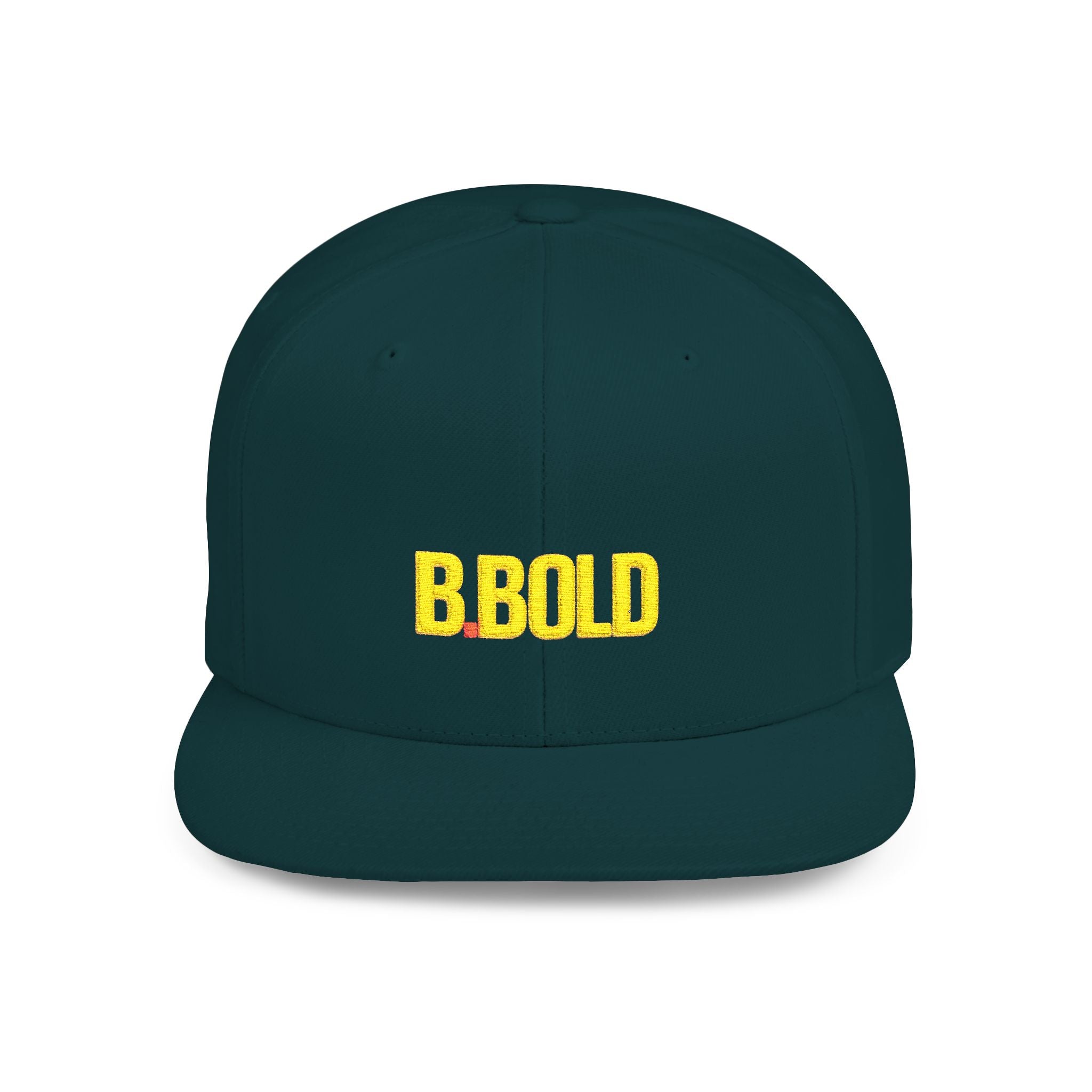 Be Bold Flat Bill Hat– Yellow Embroidered Adjustable Cap (Select Colors)