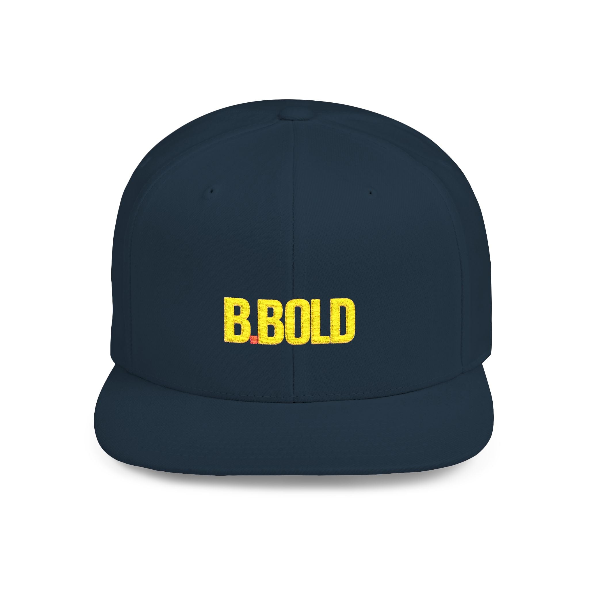 Be Bold Flat Bill Hat– Yellow Embroidered Adjustable Cap (Select Colors)
