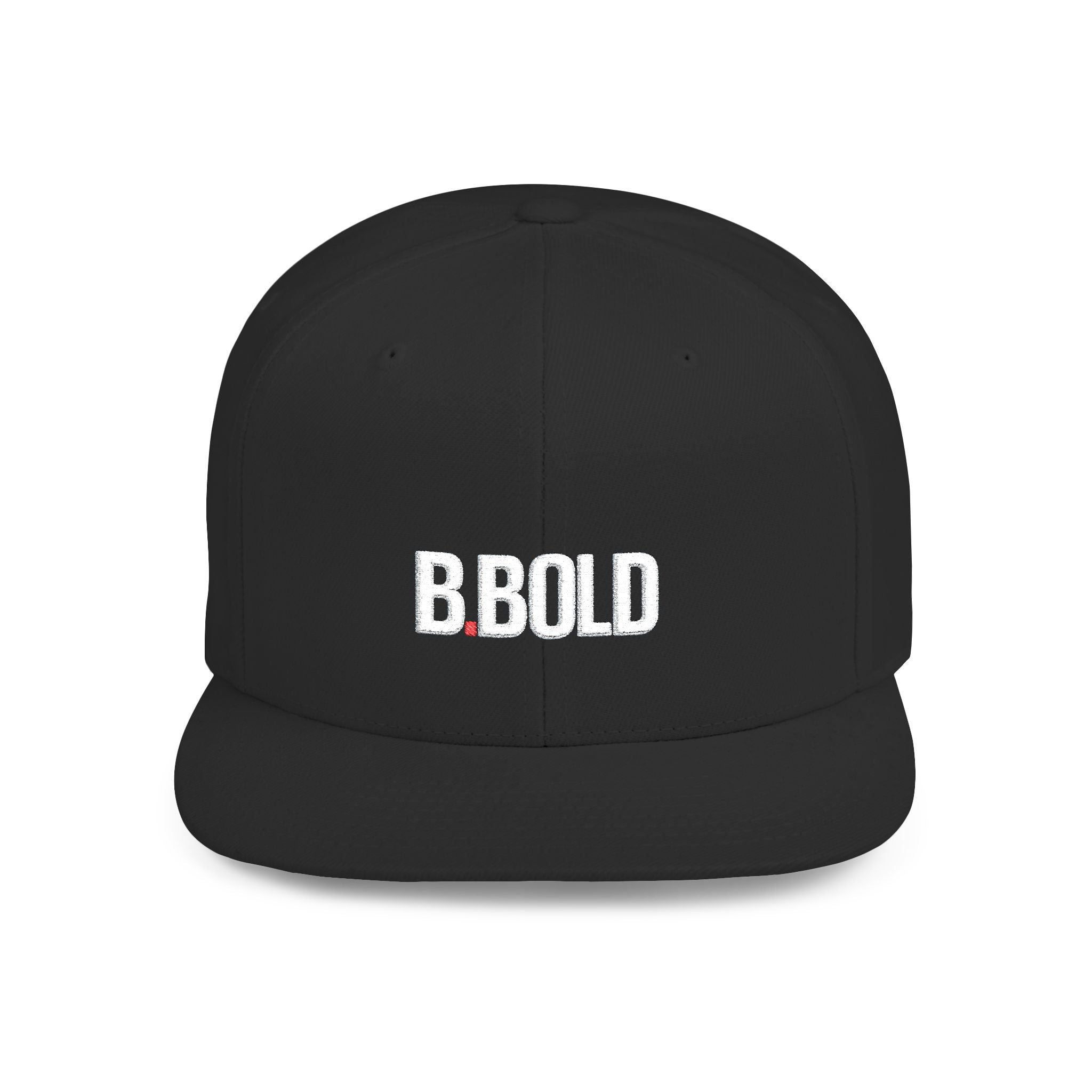 Be Bold Flat Bill Snapback Hat – White Embroidered Streetwear Cap (Select Colors)