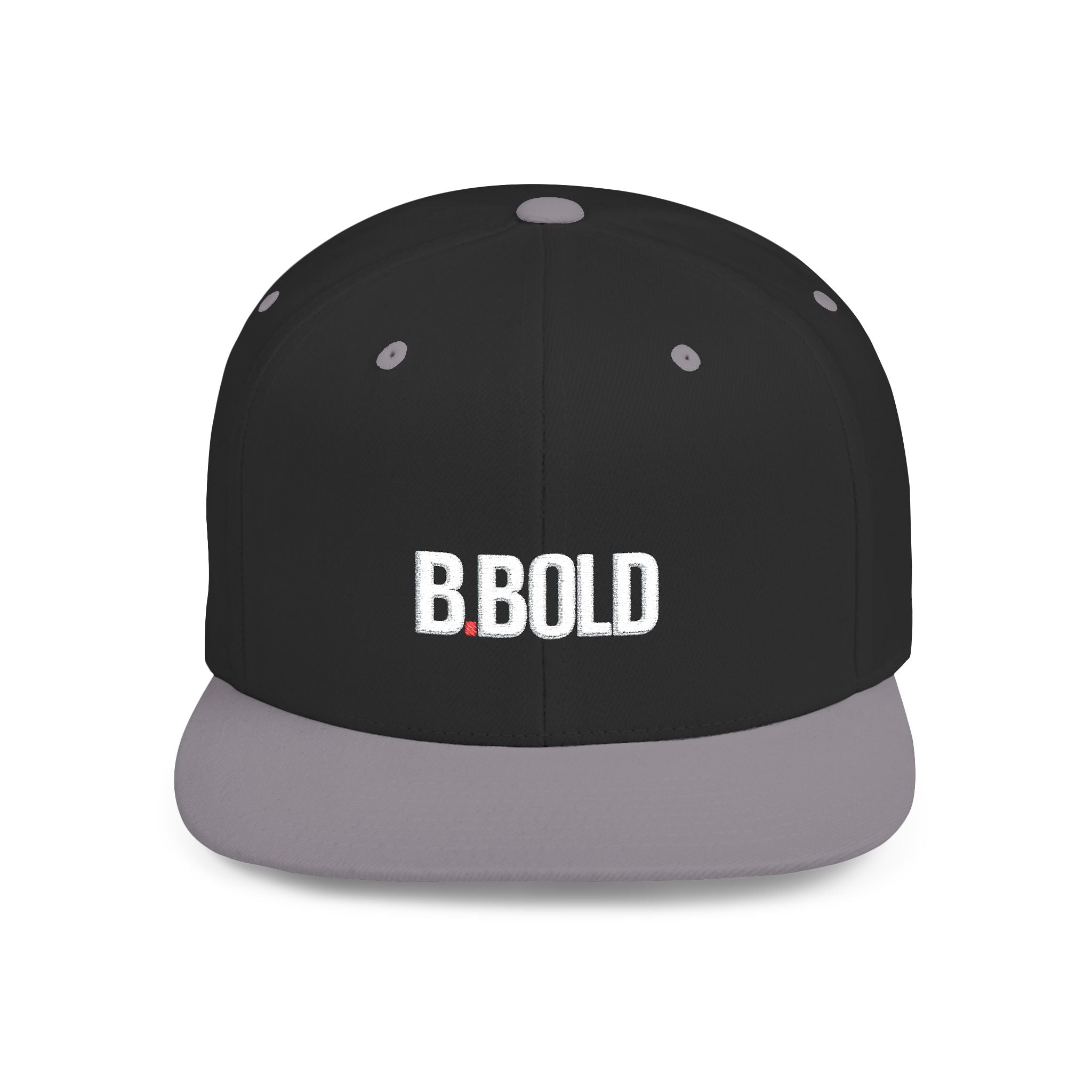 Be Bold Flat Bill Snapback Hat – White Embroidered Streetwear Cap (Select Colors)
