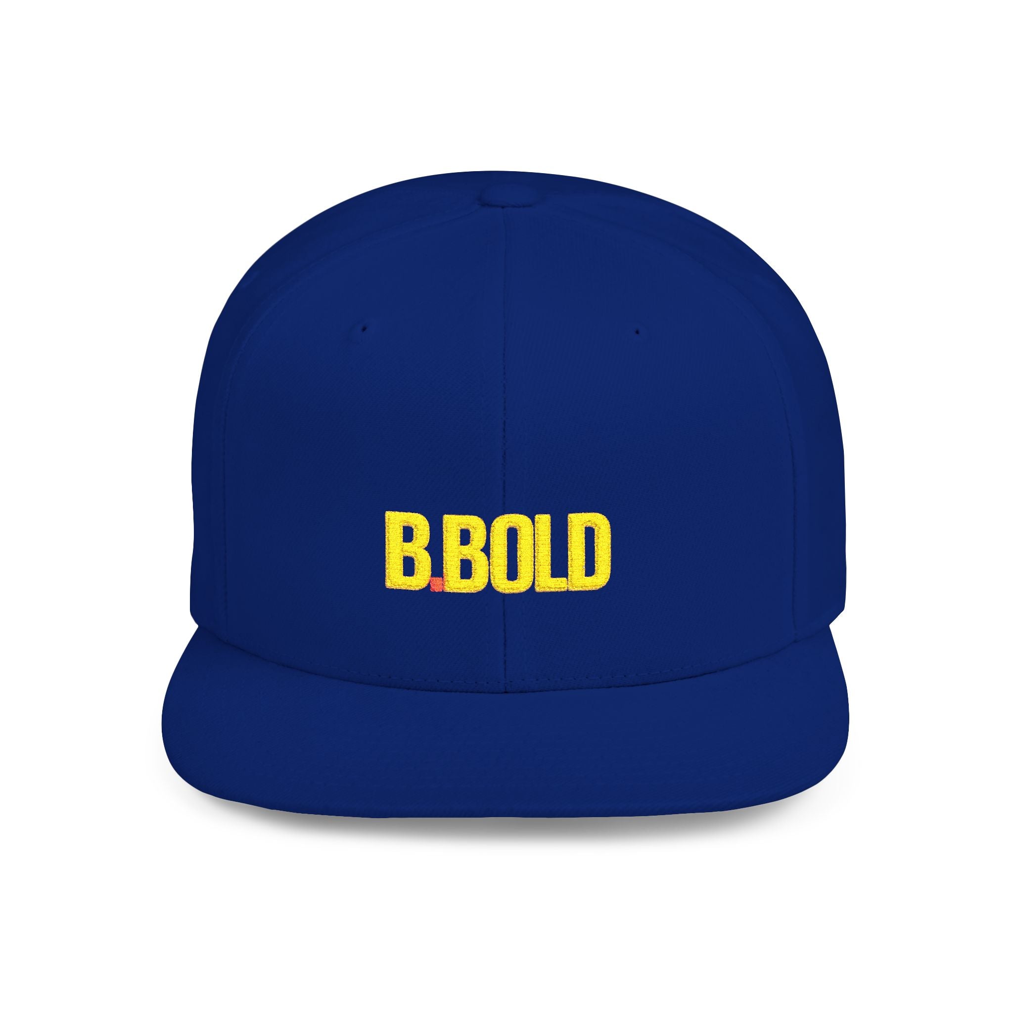 Be Bold Flat Bill Hat– Yellow Embroidered Adjustable Cap (Select Colors)