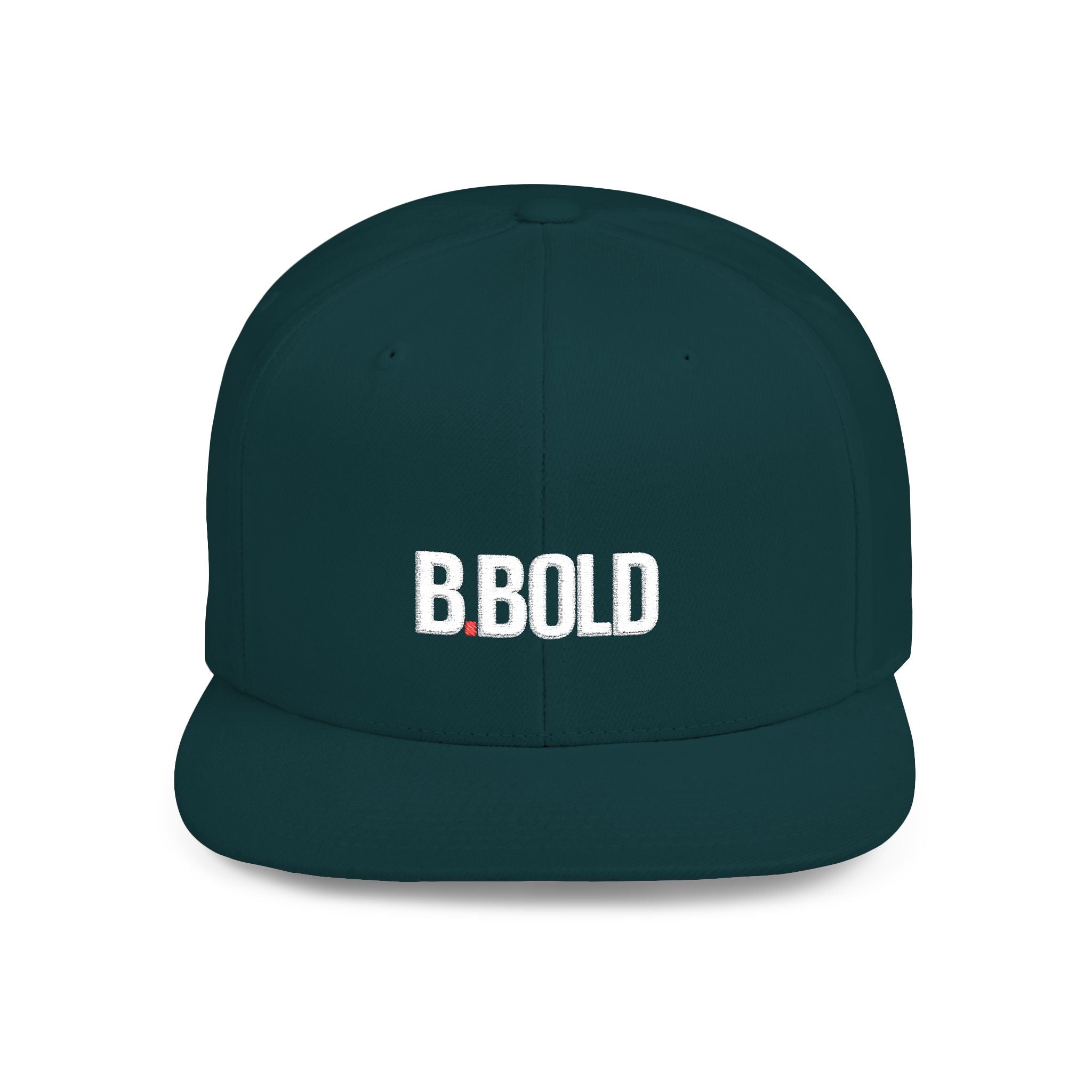 Be Bold Flat Bill Snapback Hat – White Embroidered Streetwear Cap (Select Colors)
