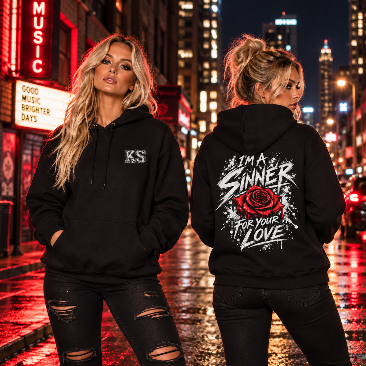 Sinner Hoodie | Alternative Rock Streetwear | Official Kimmie Swan Merch