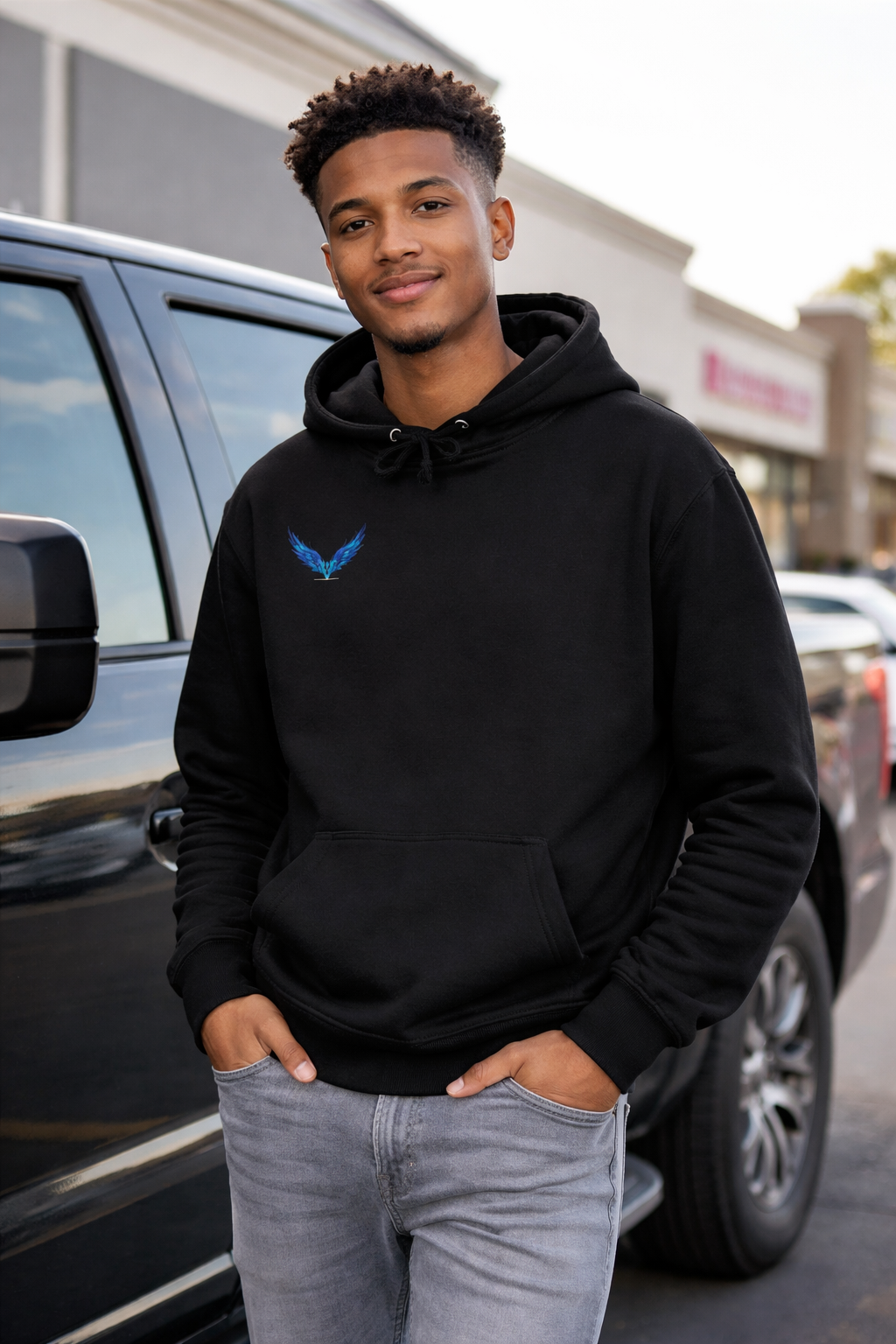 Sapphire Wing Emblem Hoodie | Official Kimmie Swan Merch | Unisex Streetwear