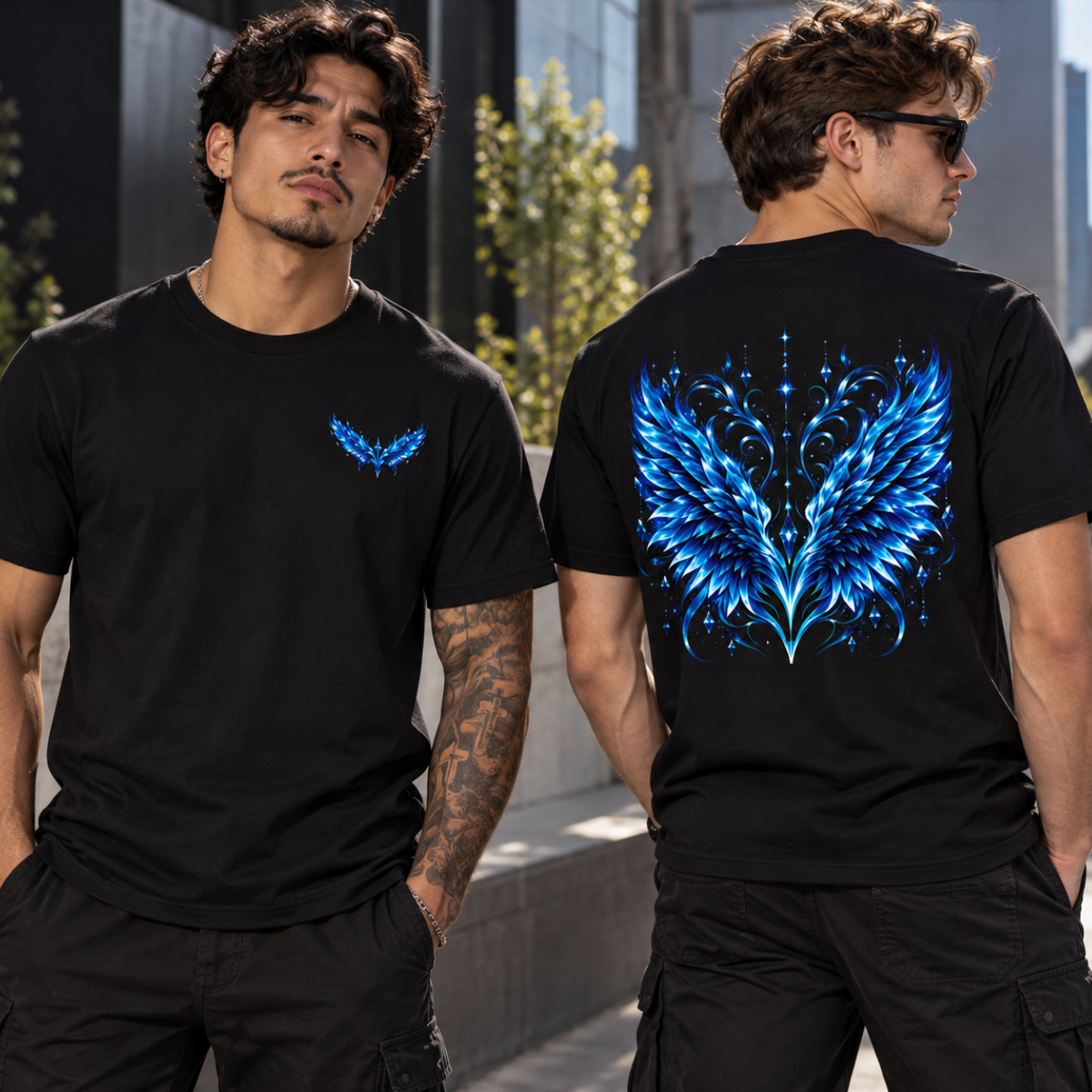 Sapphire Wing Emblem T-Shirt | Unisex Streetwear Tee | Official Kimmie Swan Merch