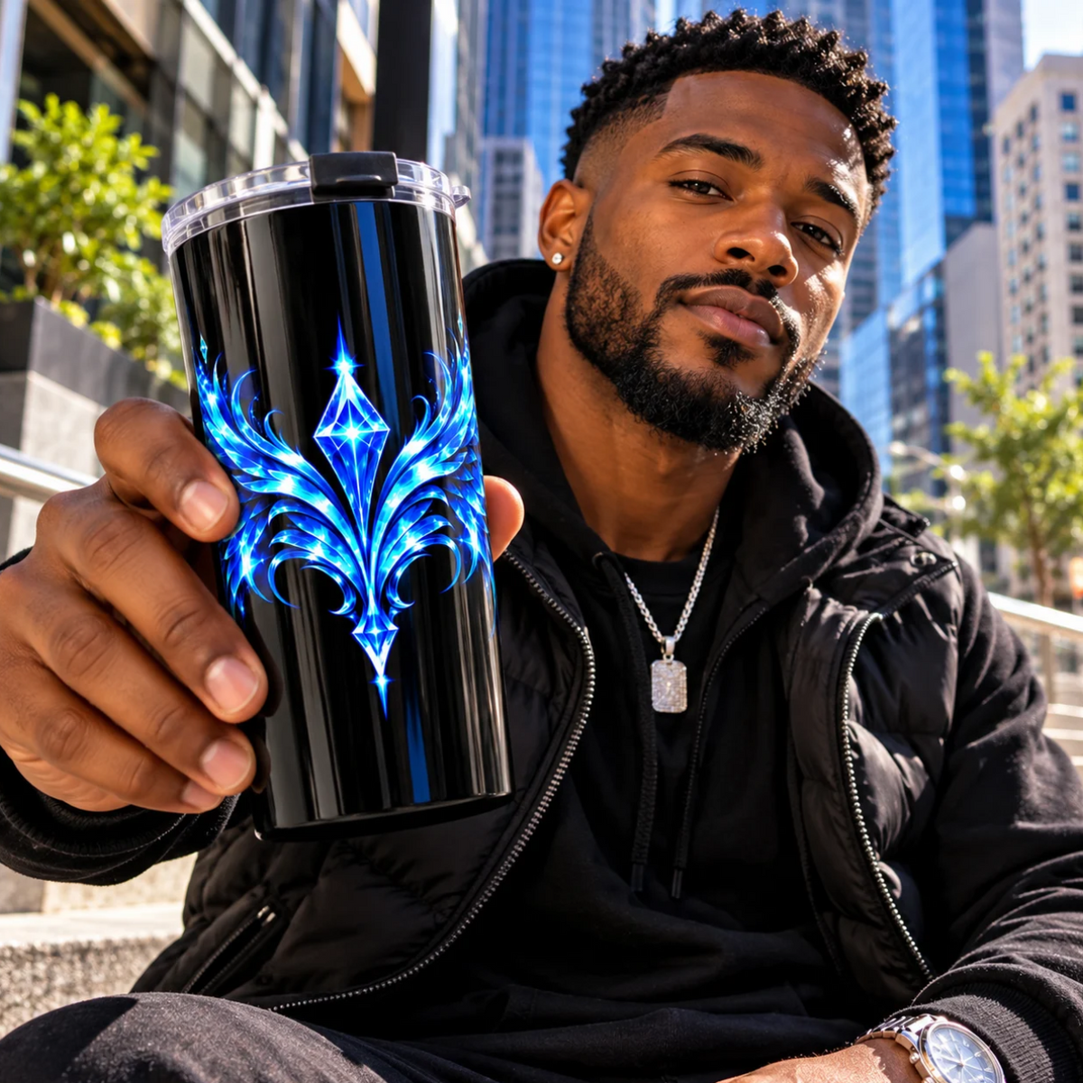 Sapphire Wing Emblem 20oz Tumbler | Stainless Steel Travel Mug | Official Kimmie Swan Merch