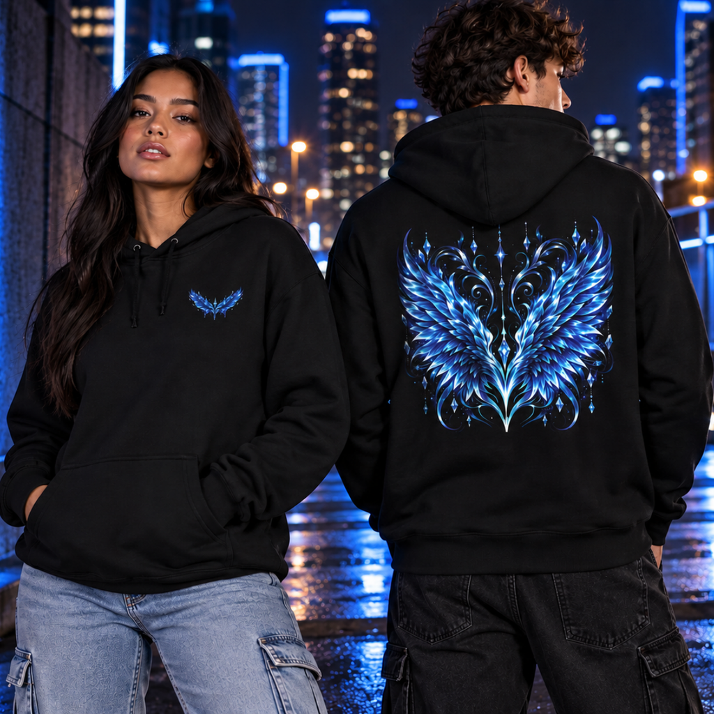 Sapphire Wing Emblem Hoodie | Alternative Rock Streetwear | Official Kimmie Swan Merch